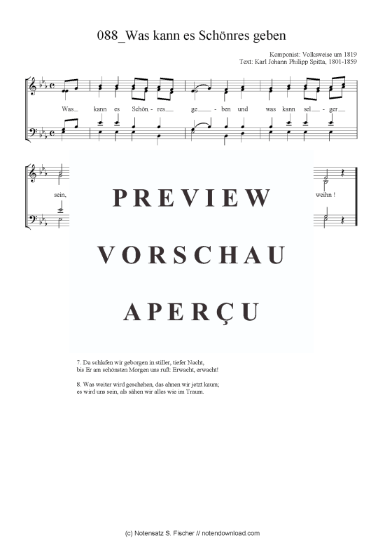 Product picture to: Was kann es Schönres geben Volksweise um 1819 / Karl Johann Philipp Spitta, 1801-1859