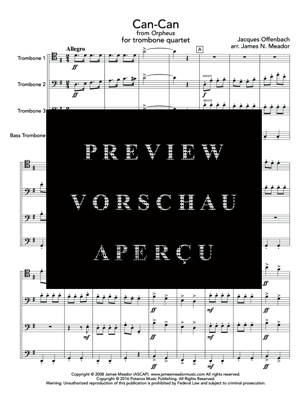 Product gallery: Page 5 of 11 Can-Can, , (Trombone quartet)