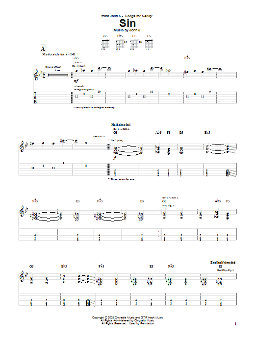 Produktgalerie: Seite 1 von 1 Sin, John 5, Gitarre