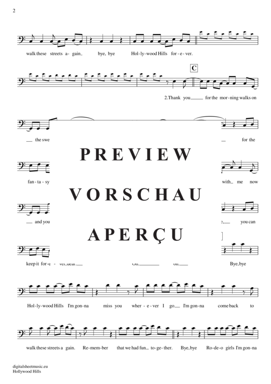 Product gallery: Page 3 of 4 Hollywood Hills , Sunrise Avenue, (Posaune / Bariton)