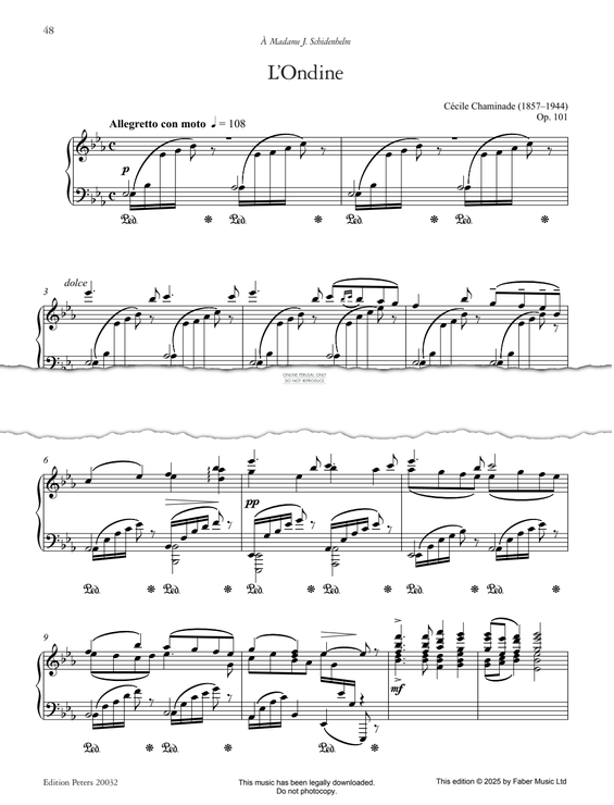 Produktgalerie: Seite 1 von 1 L’Ondine Op. 101, Cécile Chaminade, Klavier