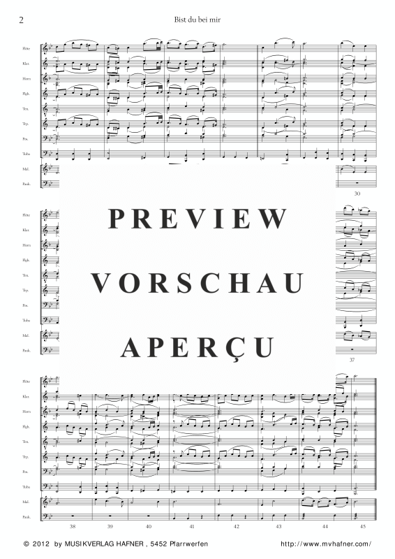 Product gallery: Page 6 of 11 Bist du bei mir, , (large wind orchestra)