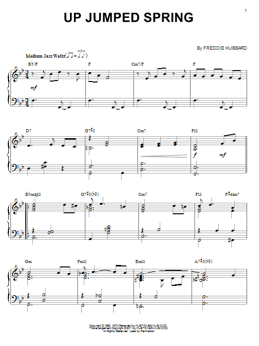 Product gallery: Page 1 of 1 Up Jumped Spring (arr. Brent Edstrom), Freddie Hubbard