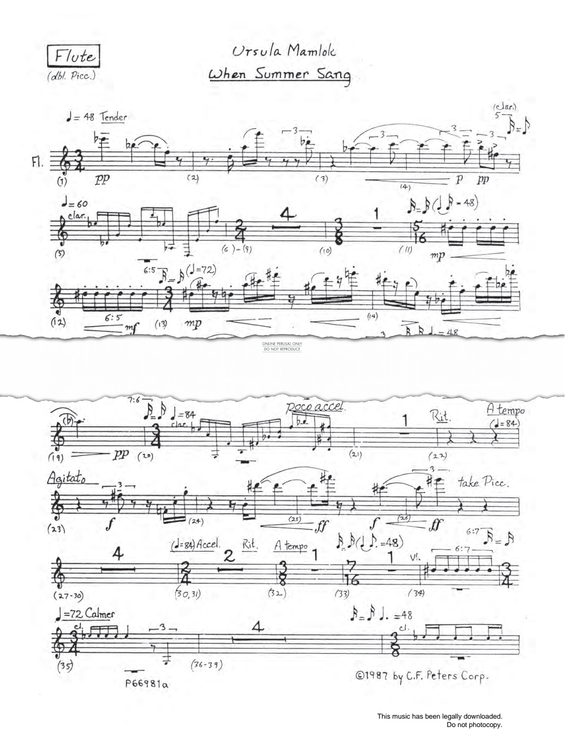 Product gallery: Page 1 of 1 When Summer Sang, Ursula Mamlok