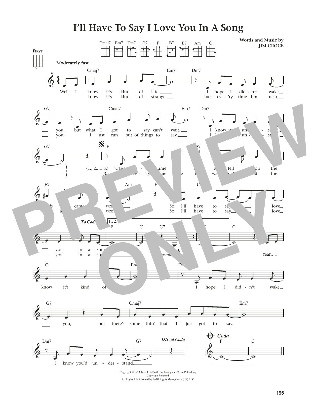 Produktgalerie: Seite 1 von 1 I'll Have To Say I Love You In A Song (from The Daily Ukulele) (arr. Jim Beloff), Jim Croce, Ukulele