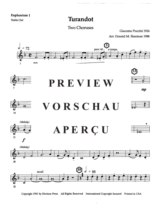 Product gallery: Page 10 of 19 Turandot: Two Choruses , , (Tuba Quartett EETT)