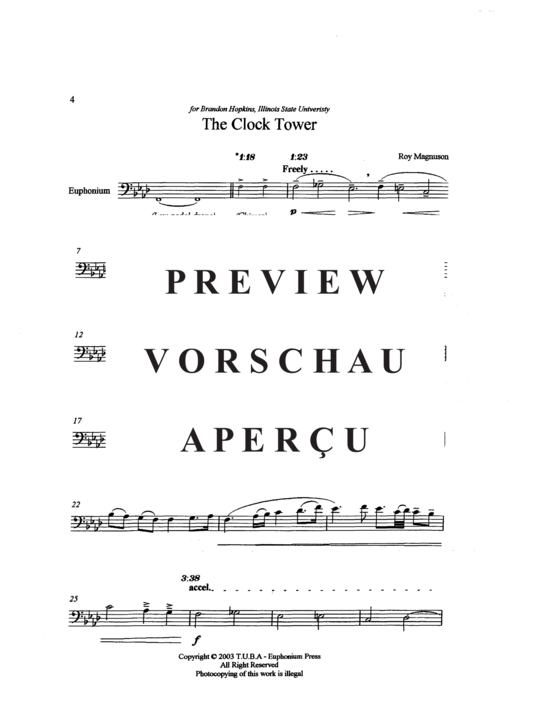 Product gallery: Page 6 of 7 The Clock Tower , , (Euphonium Solo + Tape)