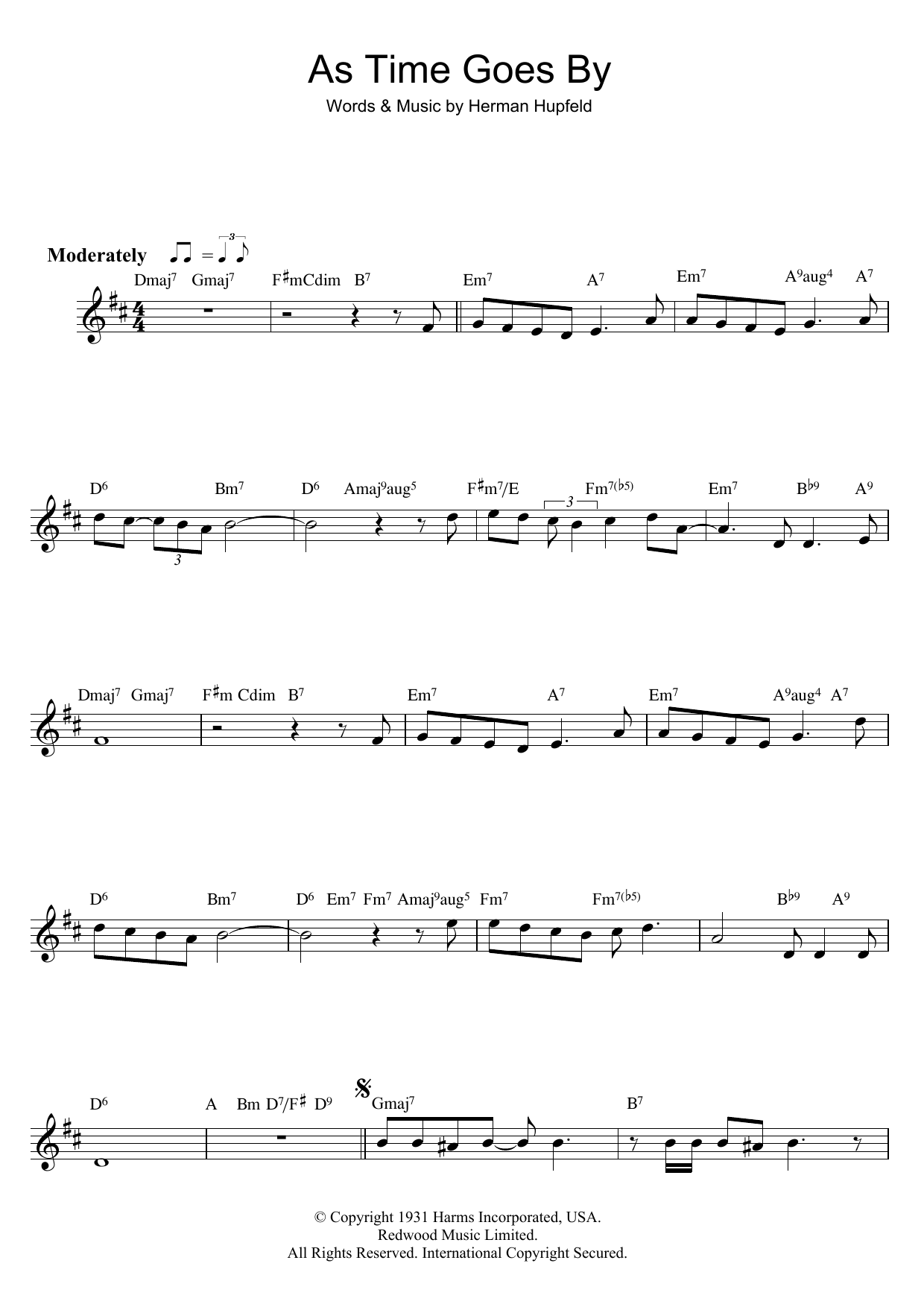 Product gallery: Page 1 of 1 As Time Goes By, Herman Hupfeld