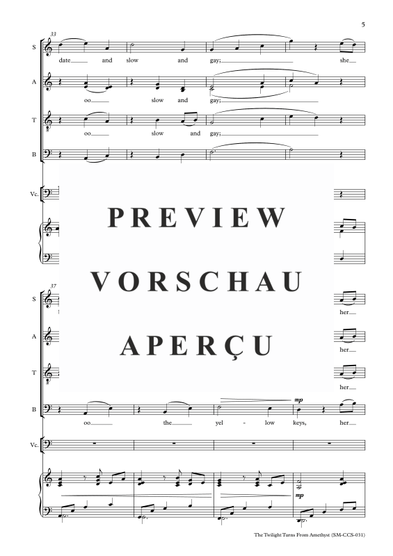 Produktgalerie: Seite 6 von 11 The Twilight turns from Amethyst, , Gemischter Chor, Cello und Klavier