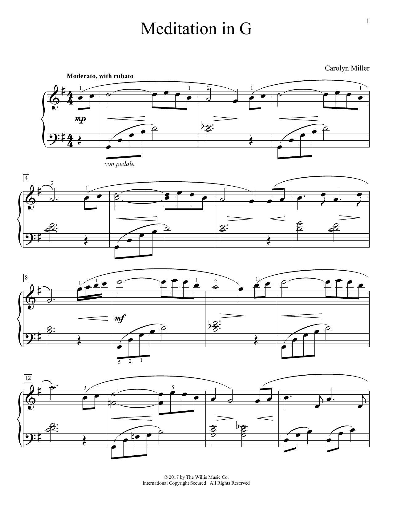 Produktgalerie: Seite 1 von 1 Meditation In G, Carolyn Miller, Klavier
