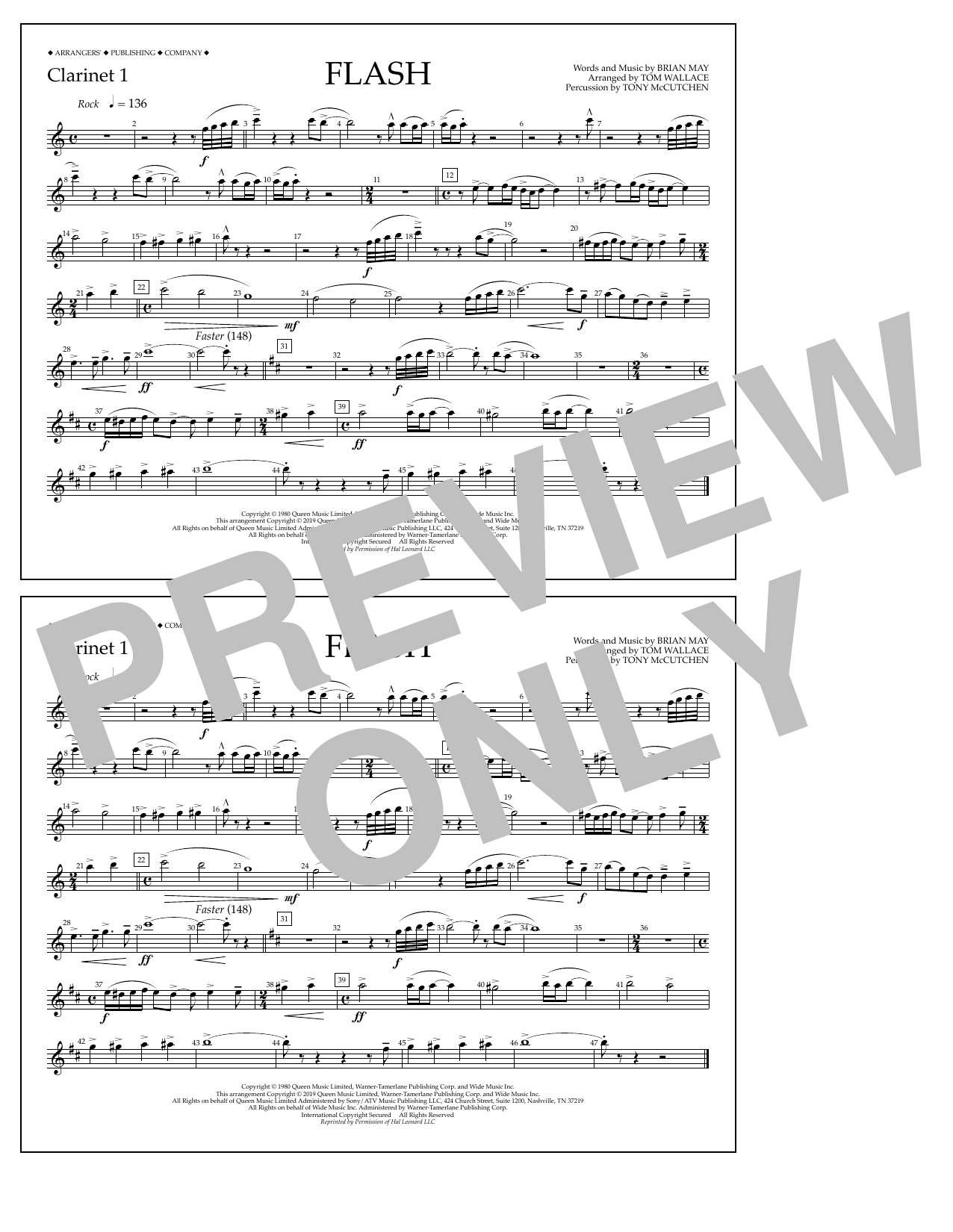 Product picture to: Flash (arr. Tom Wallace) - Clarinet 1