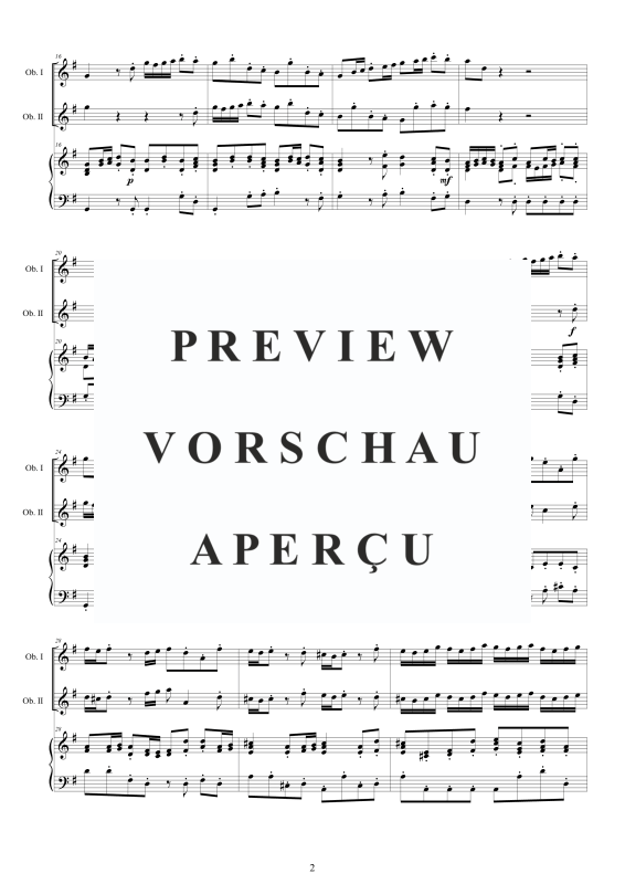 Produktgalerie: Seite 3 von 11 Oboe Concerto No.6 in G-Dur Op.9, , 2 Oboen und Cembalo