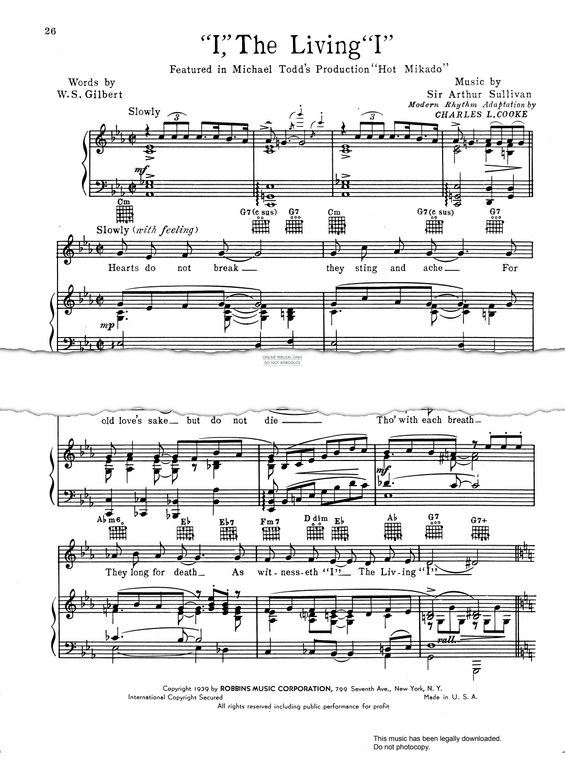 Product picture to: "I", The Living "I" (from Michael Todd's 'Hot Mikado')