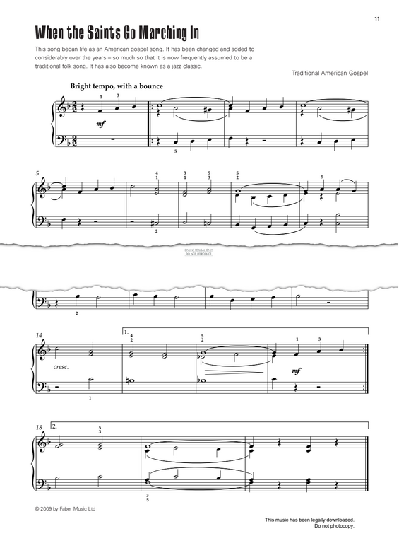 Produktgalerie: Seite 1 von 1 When The Saints Go Marching In, Traditional, Klavier
