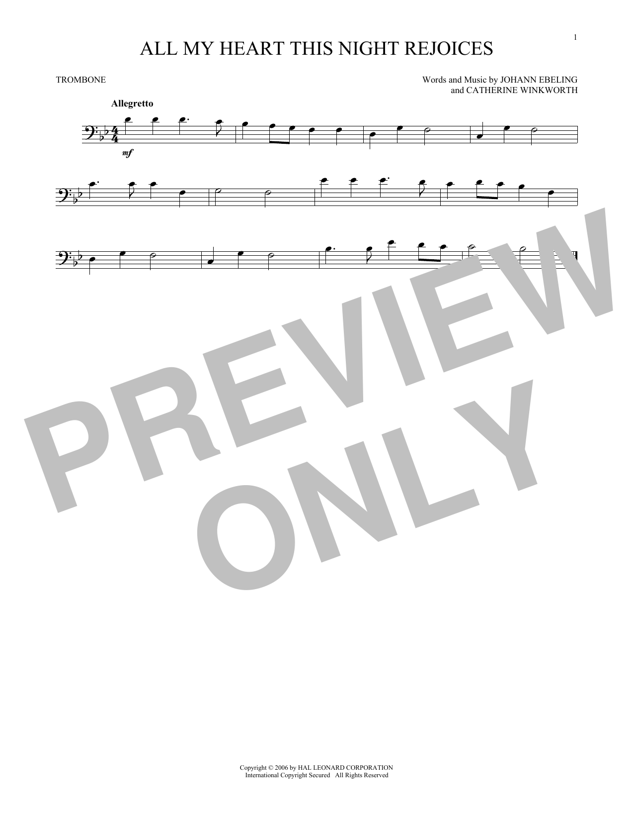 Product gallery: Page 1 of 1 All My Heart This Night Rejoices, Catherine Winkworth