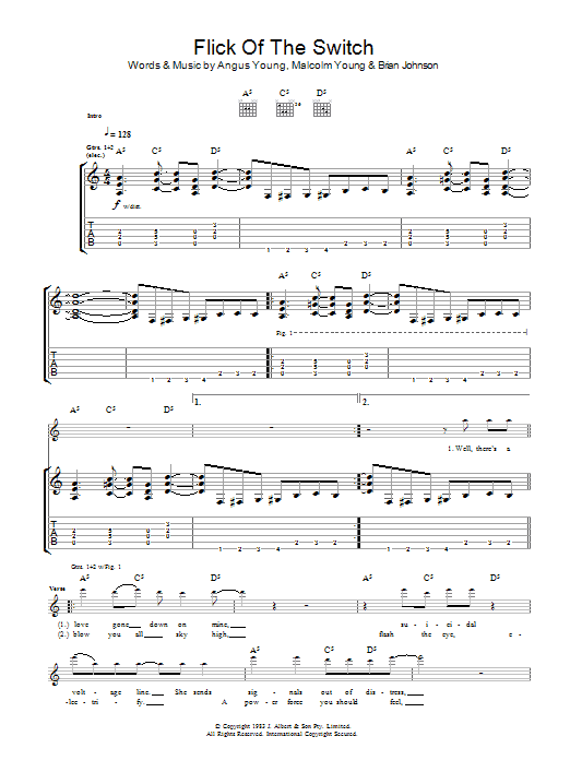 Produktgalerie: Seite 1 von 1 Flick Of The Switch, AC/DC, Gitarre