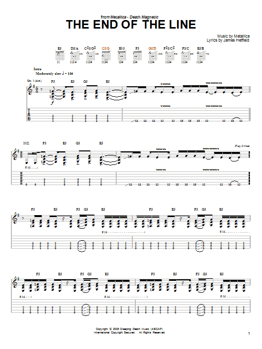 Produktgalerie: Seite 1 von 1 The End Of The Line, Metallica, Gitarre