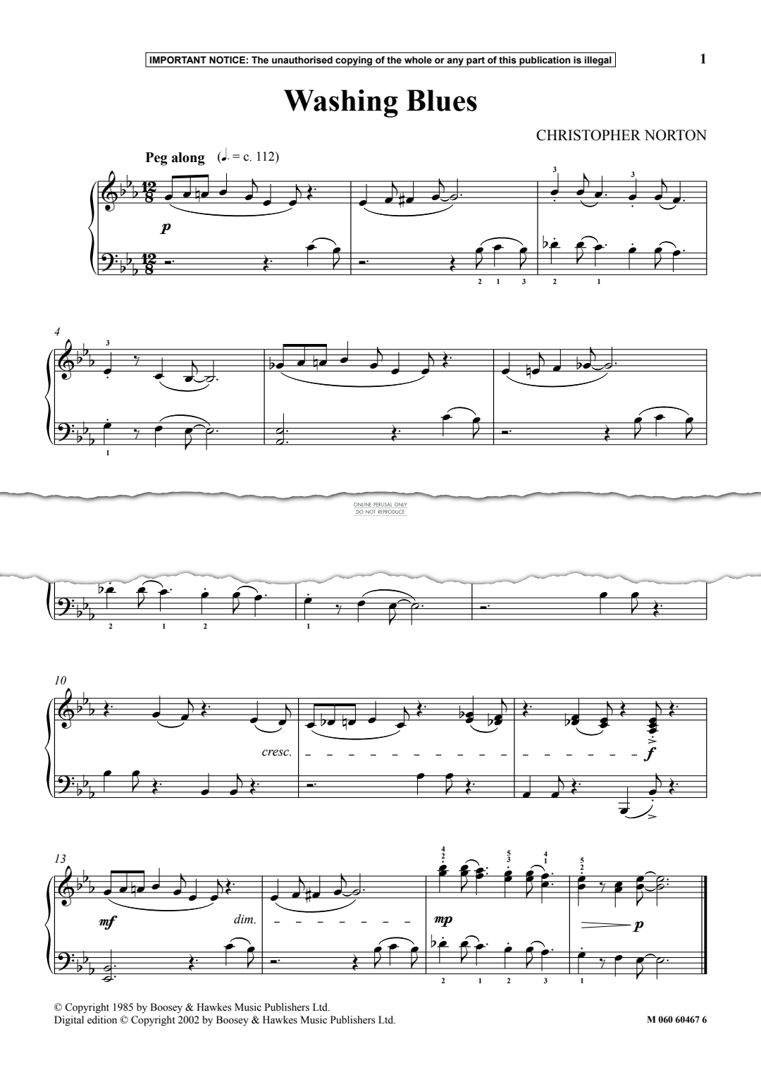 Produktgalerie: Seite 1 von 1 Washing Blues, Christopher Norton, Klavier