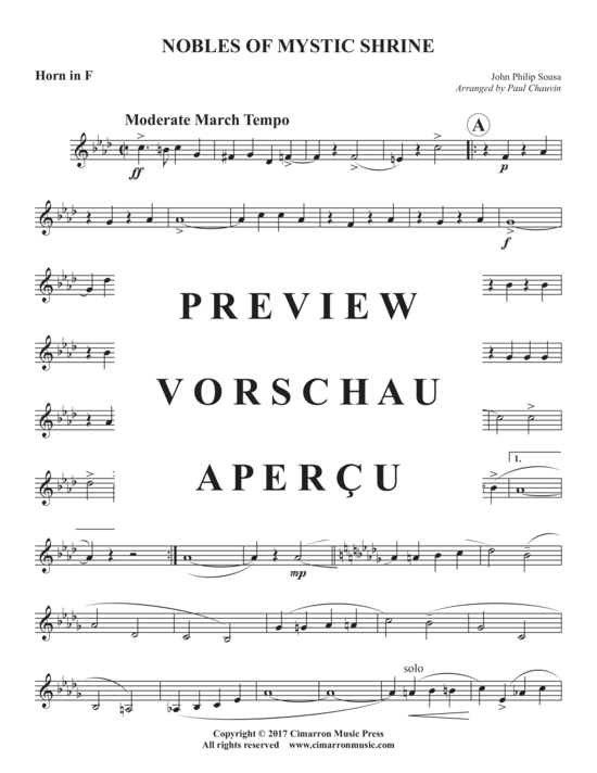 Produktgalerie: Seite 12 von 17 Nobles of th Mystic Shrine , , (Blechbläserquintett)