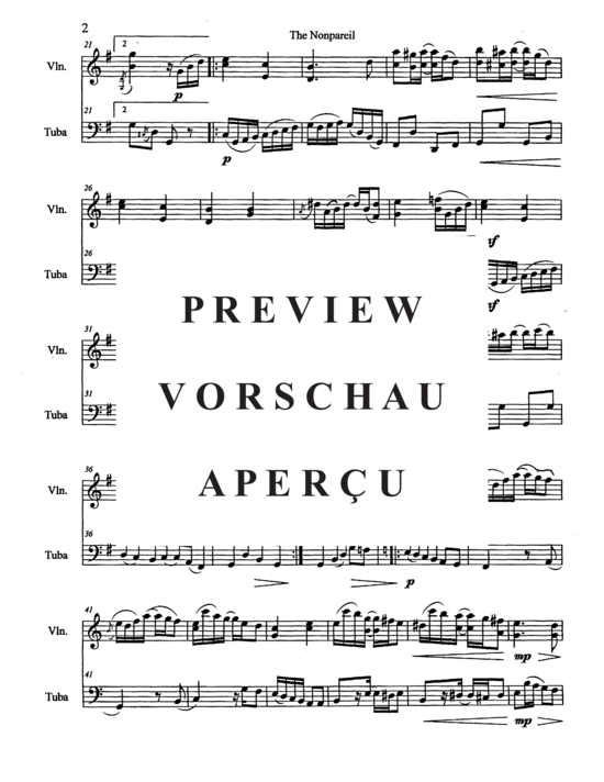 Produktgalerie: Seite 5 von 10 The Nonpareil , , (Violine + Tuba)
