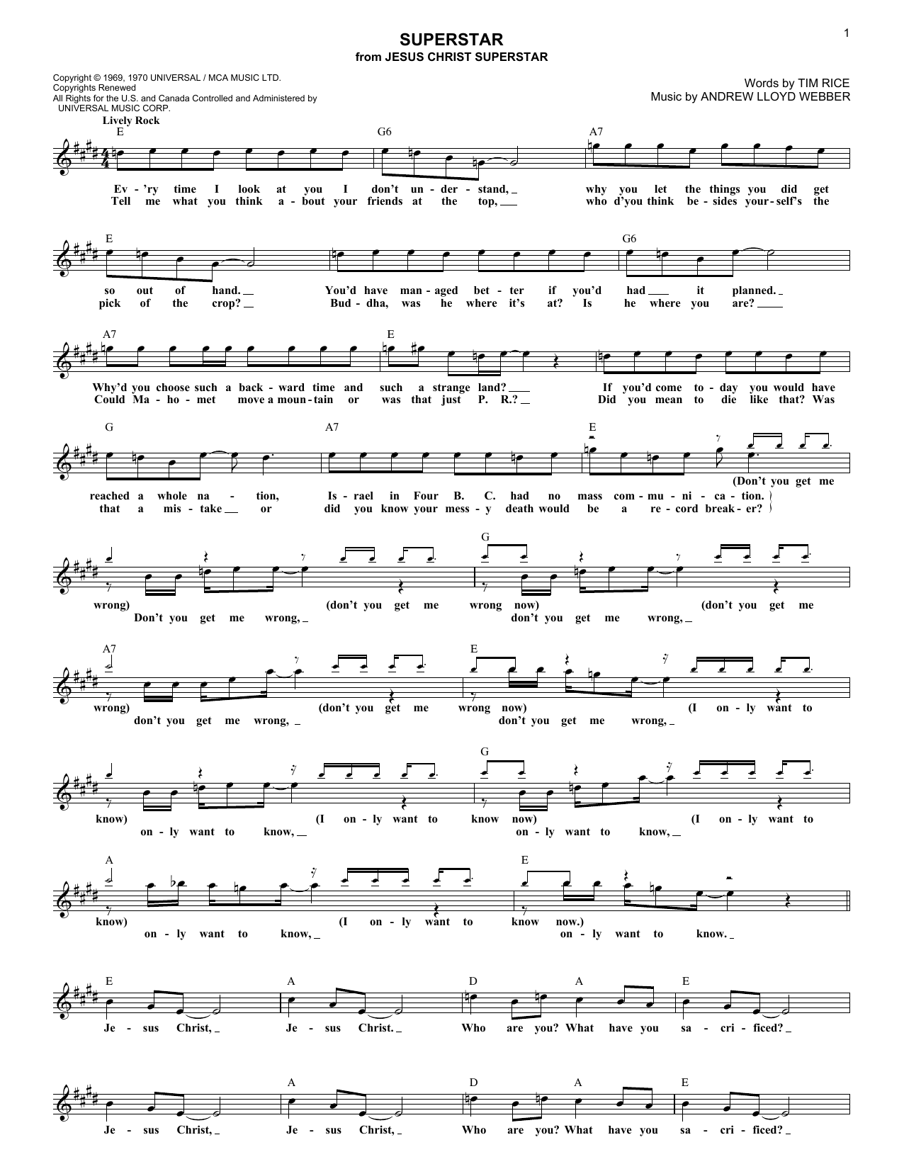 Produktbild zu: Superstar (from Jesus Christ Superstar)