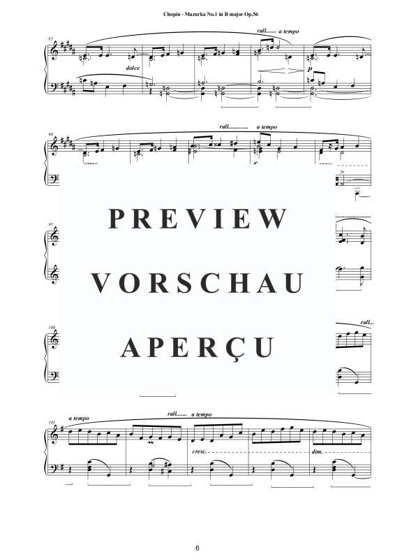 Produktgalerie: Seite 7 von 11 3 Mazurkas Op. 56 für Klavier - Vollständige Partituren, , Klavier Solo