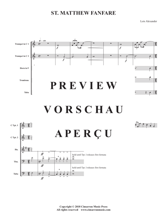 Produktgalerie: Seite 3 von 11 St. Matthew Fanfare , , (Blechbläser Quintett)