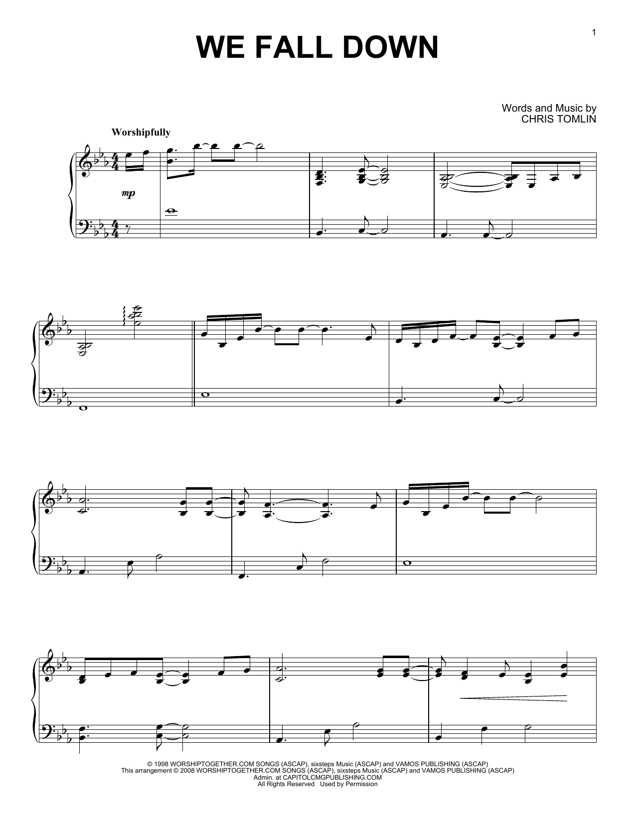 Product gallery: Page 1 of 1 We Fall Down, Chris Tomlin