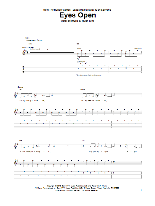 Produktgalerie: Seite 1 von 1 Eyes Open, Taylor Swift, Gitarre