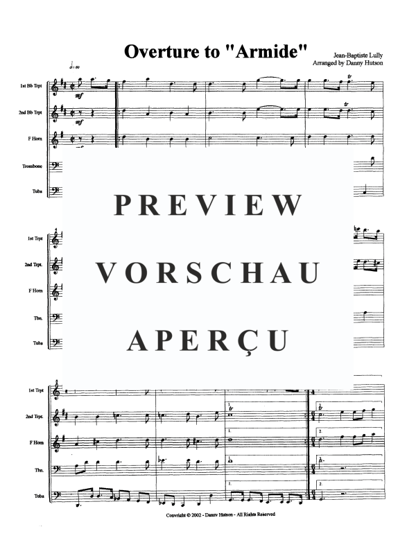 Produktgalerie: Seite 3 von 11 Ouvertüre zu Armide, , Blechbläser Quintett
