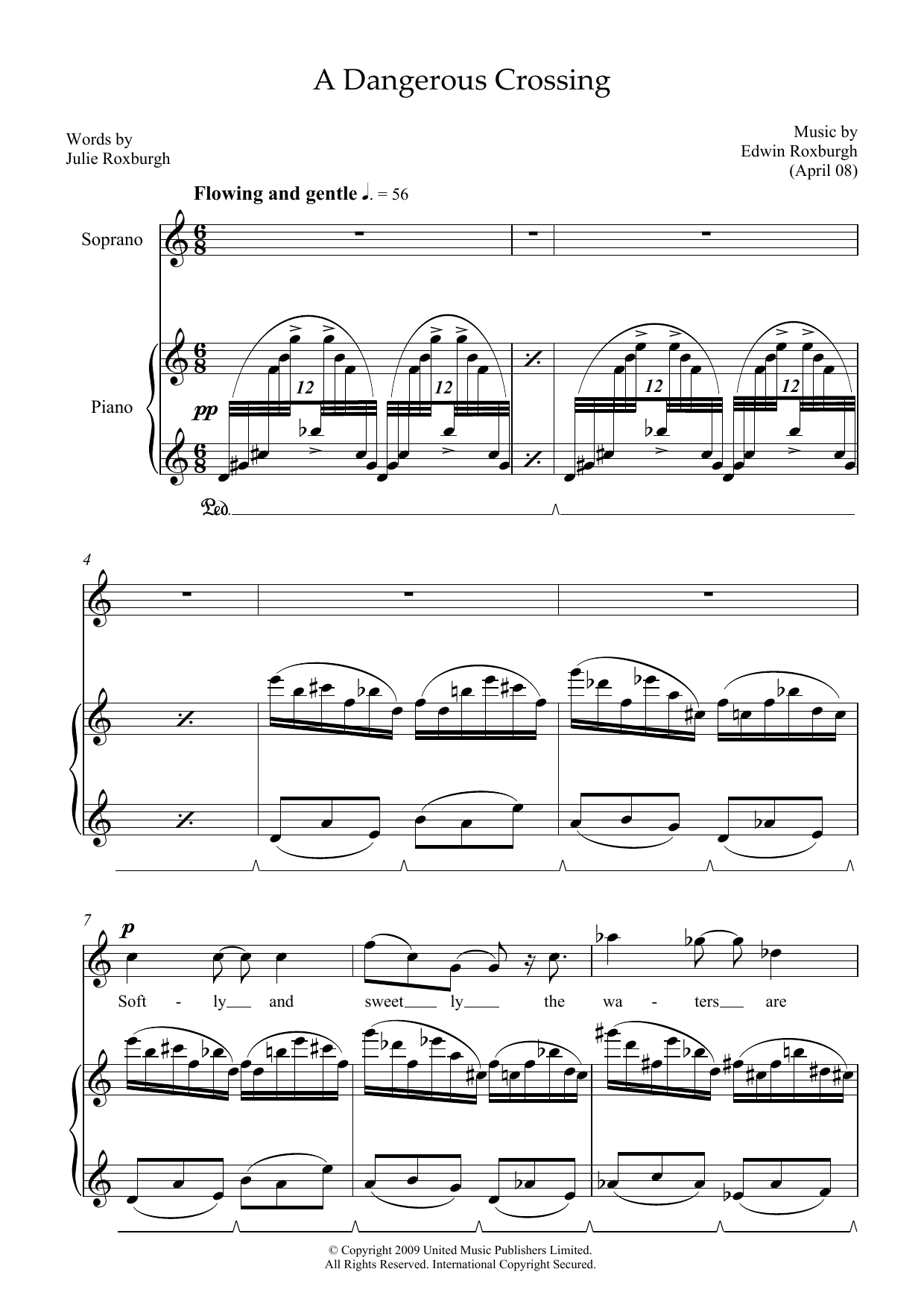 Produktbild zu: A Dangerous Crossing (for soprano and piano)