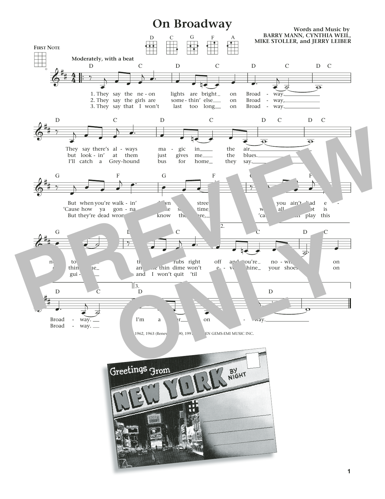 Product gallery: Page 1 of 1 On Broadway (from The Daily Ukulele) (arr. Liz and Jim Beloff), The Drifters