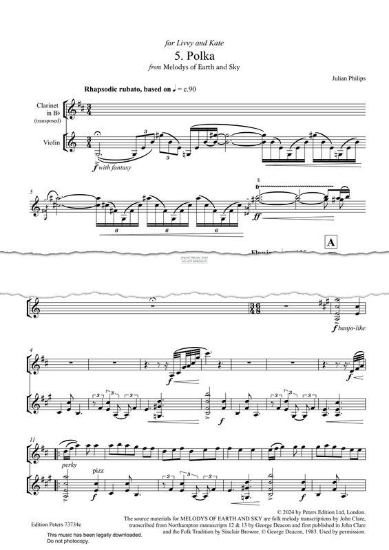 Product gallery: Page 1 of 1 No.5: Polka (from 'Melodys Of Earth And Sky'), Julian Philips