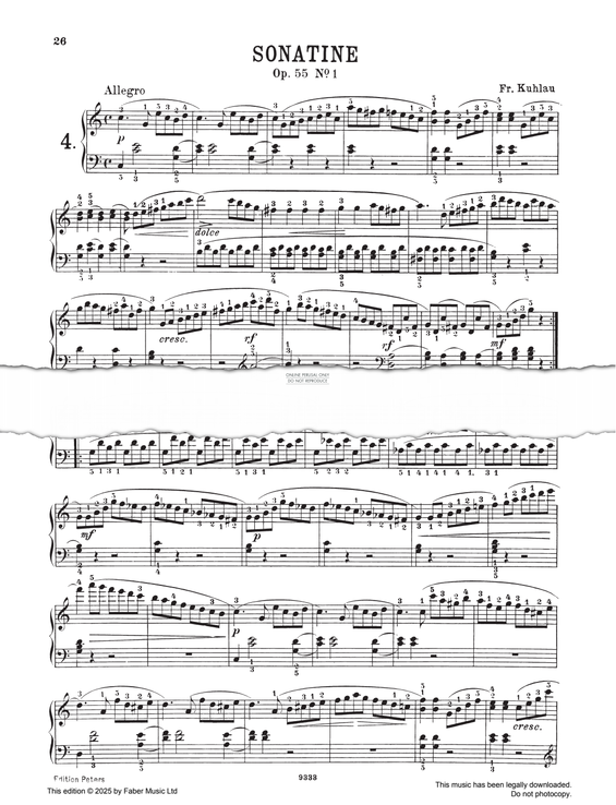 Produktgalerie: Seite 1 von 1 Sonatina in C major op.55.1, Friedrich Kuhlau, Klavier