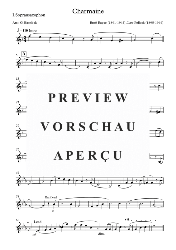 gallery: Charmaine, , Saxophone Quartet S/A A T B