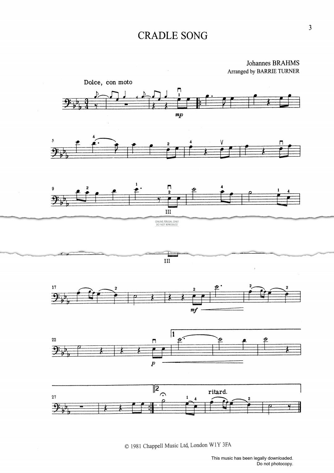 Produktgalerie: Seite 1 von 1 Cradle Song, Johannes Brahms, Klavier, Violoncello