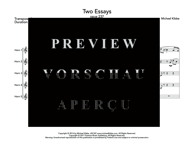 Produktgalerie: Seite 5 von 11 Two Essays, Op. 237, , (Horn Quintett)