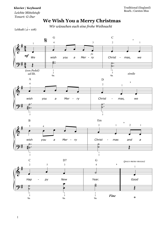 Produktbild zu: We Wish You a Merry ChristmasTraditional