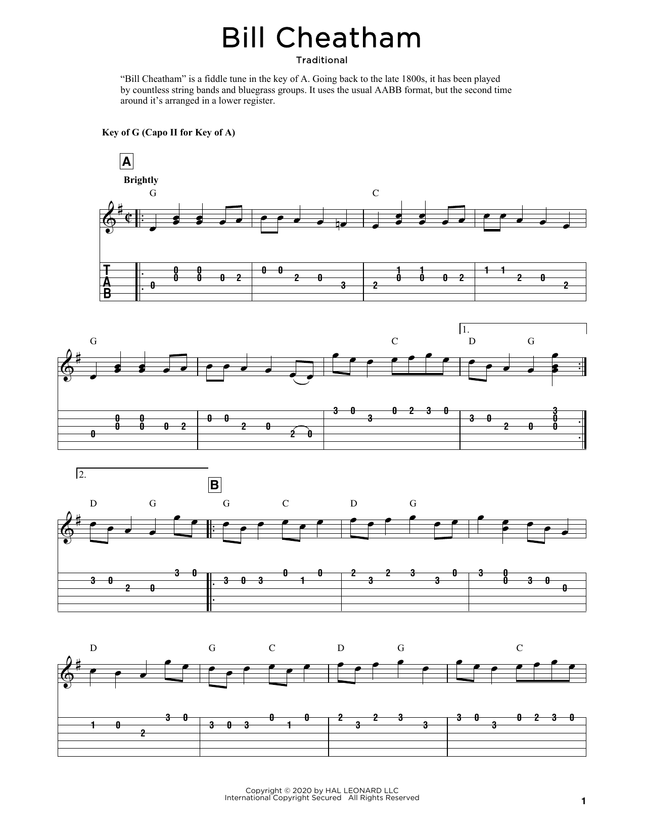 Produktgalerie: Seite 1 von 1 Bill Cheatham (arr. Fred Sokolow), Traditional, Gitarre
