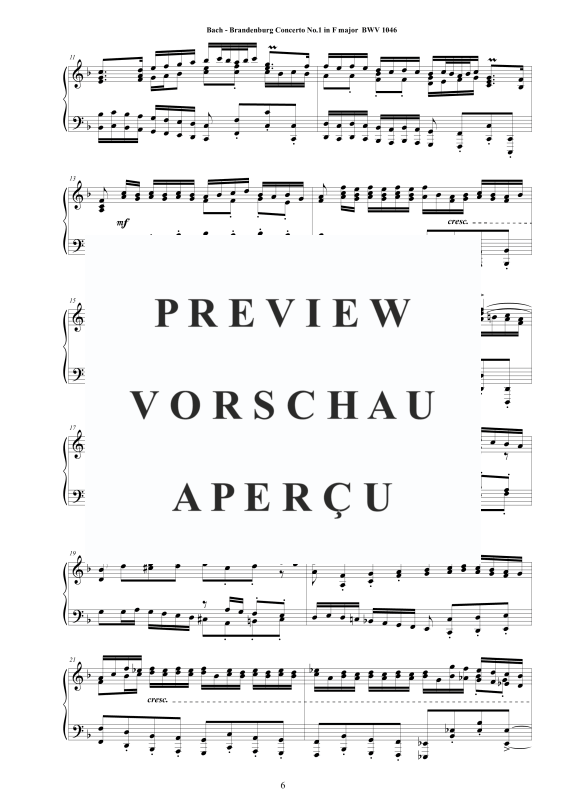 Produktgalerie: Seite 7 von 11 6 Brandenburgische Konzerte - Piano Version, , Klavier Solo - Gesamtausgabe