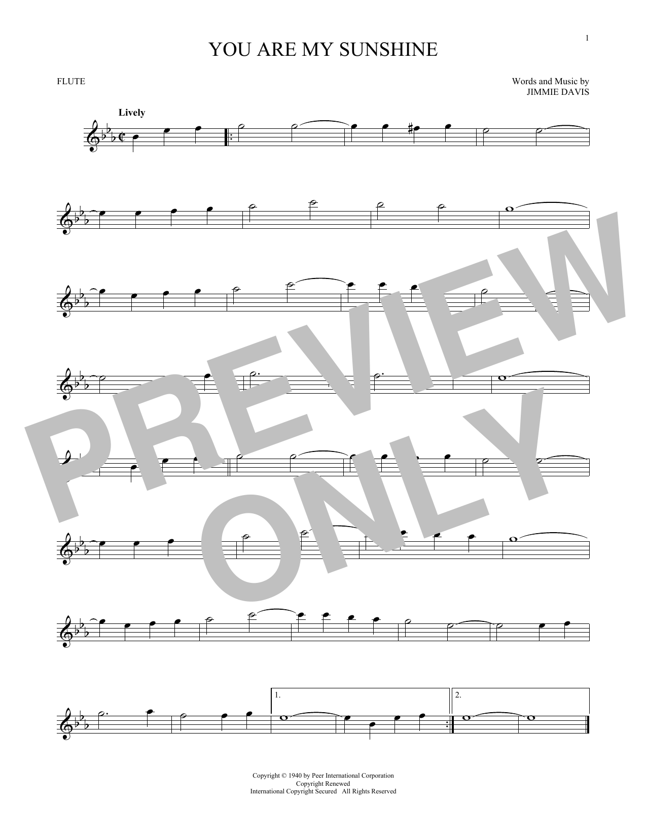 Produktgalerie: Seite 1 von 1 You Are My Sunshine, Jimmie Davis, Flöte