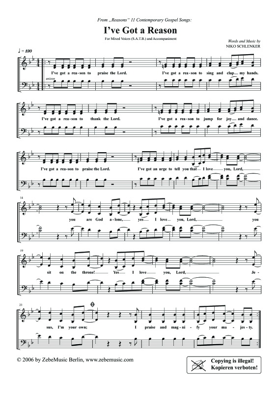 gallery: I´ve Got A Reason, , Gemischter Chor und Klavier