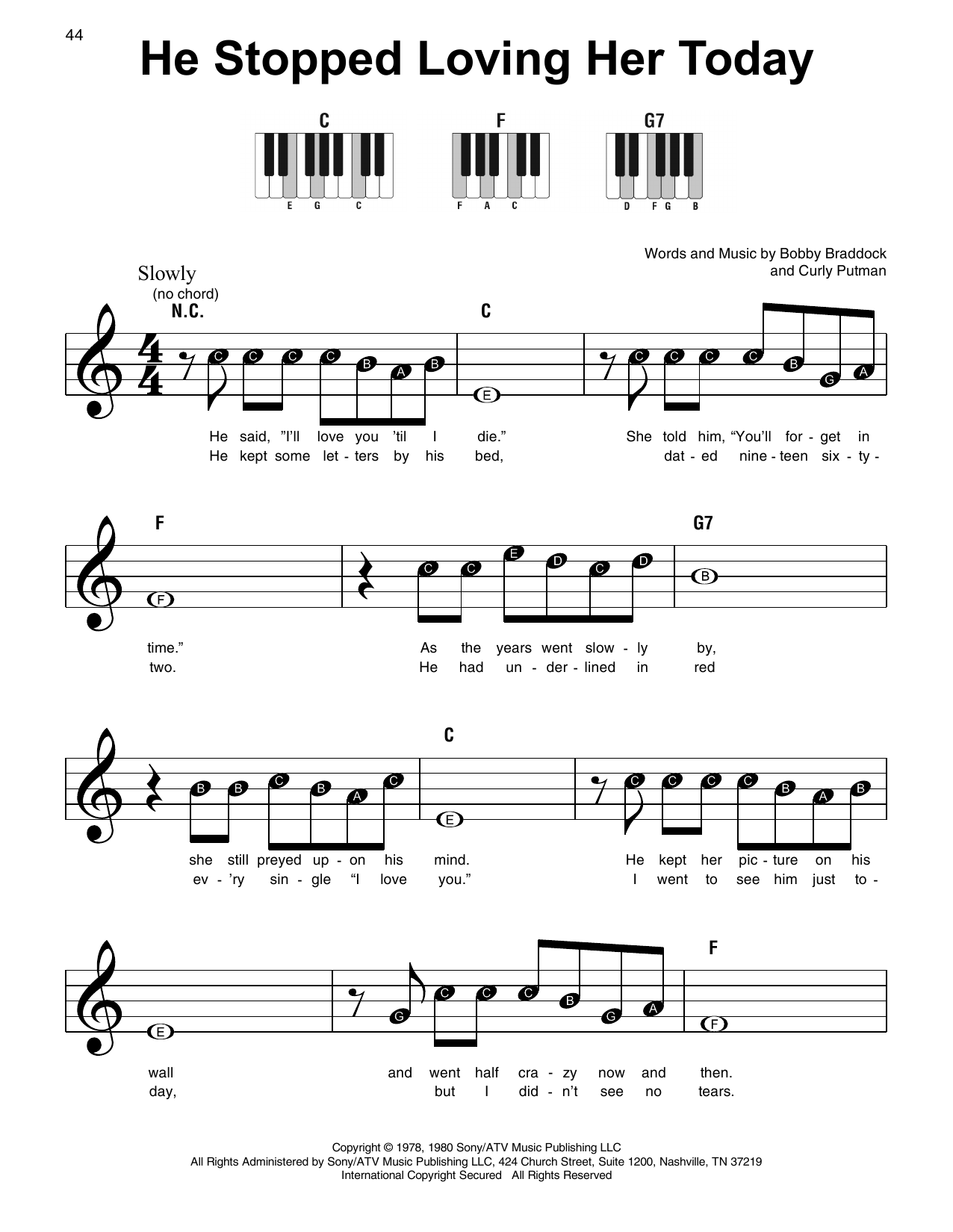 Produktgalerie: Seite 1 von 1 He Stopped Loving Her Today, George Jones, Klavier