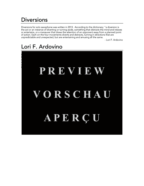 Product gallery: Page 4 of 9 Diversions, , (Saxophon Solo)