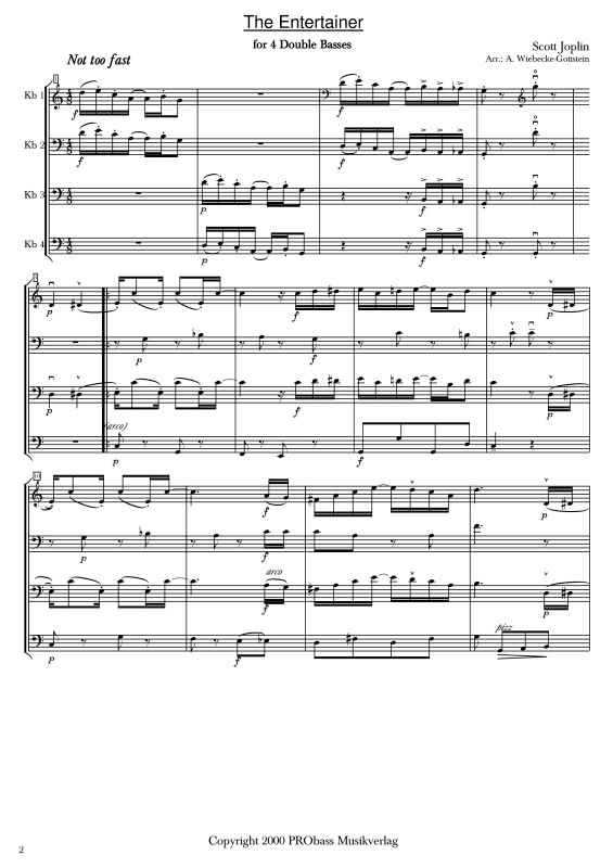 gallery: The Entertainer, , Double Bass Quartet