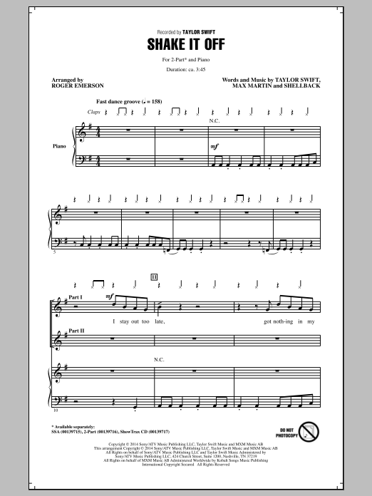 Produktbild zu: Shake It Off (arr. Roger Emerson)