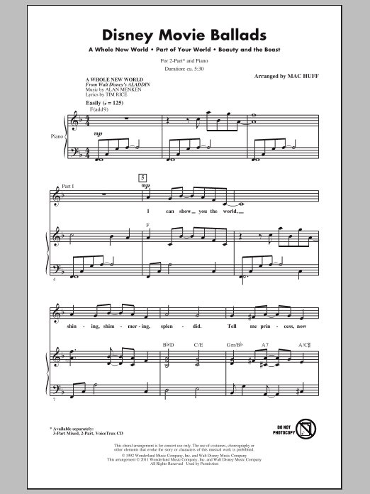 Produktbild zu: Disney Movie Ballads (Medley) (arr. Mac Huff)
