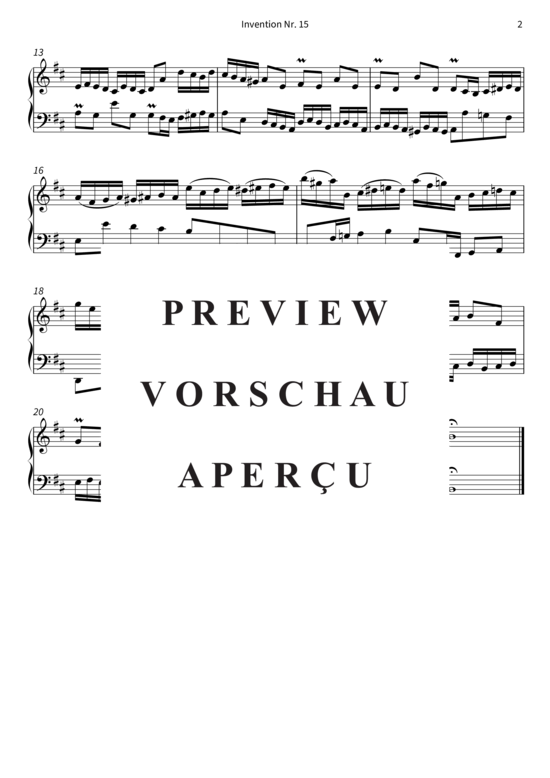 Produktgalerie: Seite 5 von 5 Invention Nr. 15 - BWV 786 , , Klavier Solo