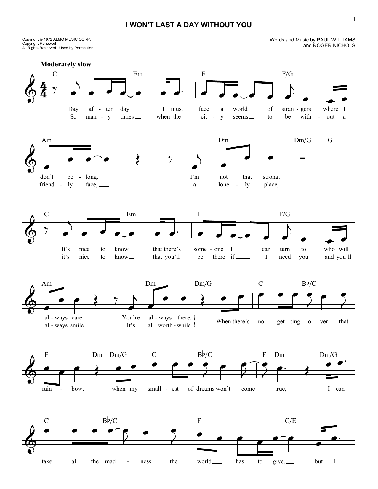 Produktbild zu: I Won't Last A Day Without You