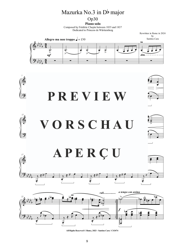Produktgalerie: Seite 10 von 11 4 Mazurkas Op. 30 für Klavier - Vollständige Partituren, , Klavier Solo